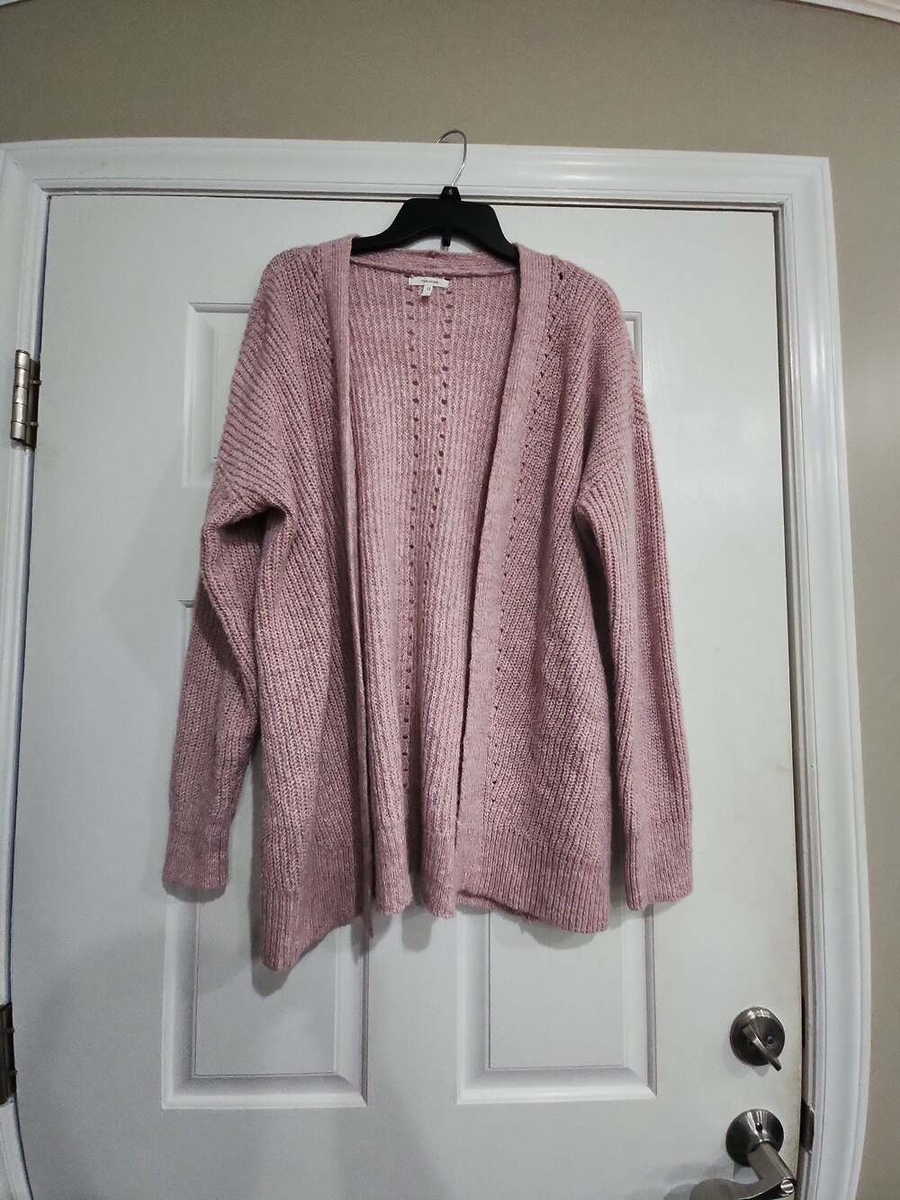 Maurices Open Front Long Sleeve Cardigan Size Large Dusty Pink